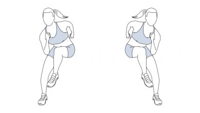 heisman exercise illustration 1024x683 1 عضلات اصلی: باسن، چهارسر، پشت ران عضلات فرعی: شکم، بخش پایین کمر تجهیزات ورزشی: نیازی به وسیله ورزشی ندارد.